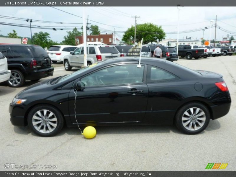 Crystal Black Pearl / Gray 2011 Honda Civic EX-L Coupe