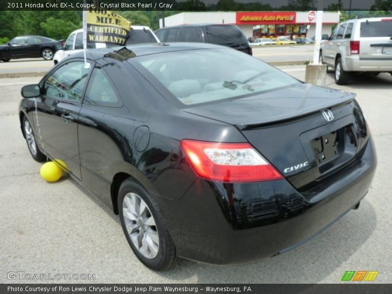 Crystal Black Pearl / Gray 2011 Honda Civic EX-L Coupe