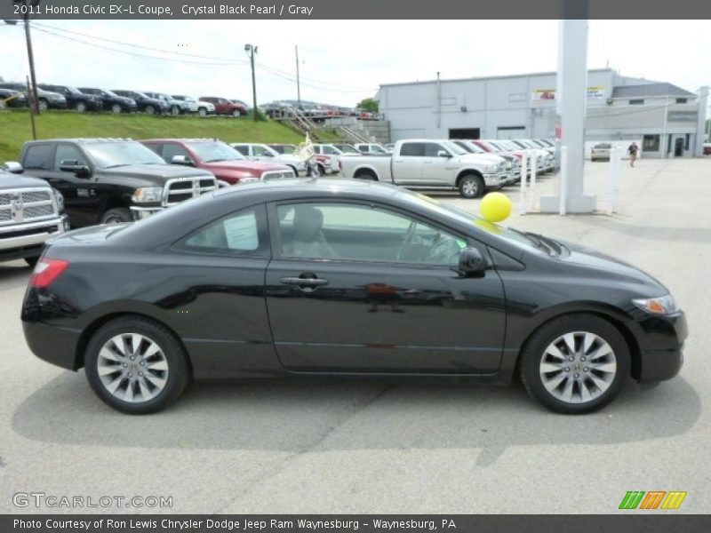 Crystal Black Pearl / Gray 2011 Honda Civic EX-L Coupe