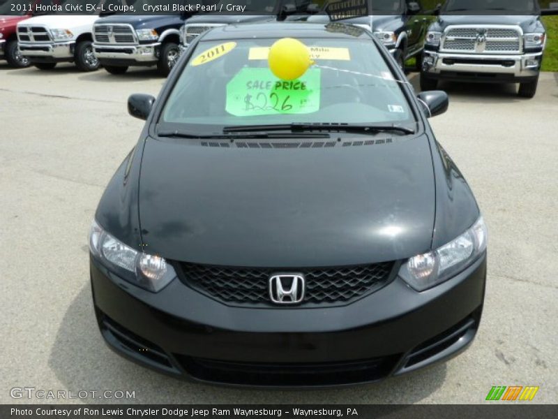 Crystal Black Pearl / Gray 2011 Honda Civic EX-L Coupe