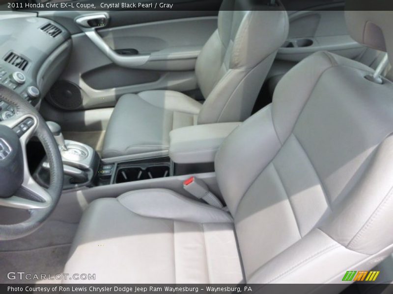 Crystal Black Pearl / Gray 2011 Honda Civic EX-L Coupe
