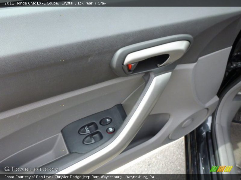 Crystal Black Pearl / Gray 2011 Honda Civic EX-L Coupe
