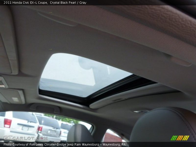 Crystal Black Pearl / Gray 2011 Honda Civic EX-L Coupe
