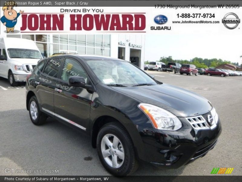 Super Black / Gray 2013 Nissan Rogue S AWD