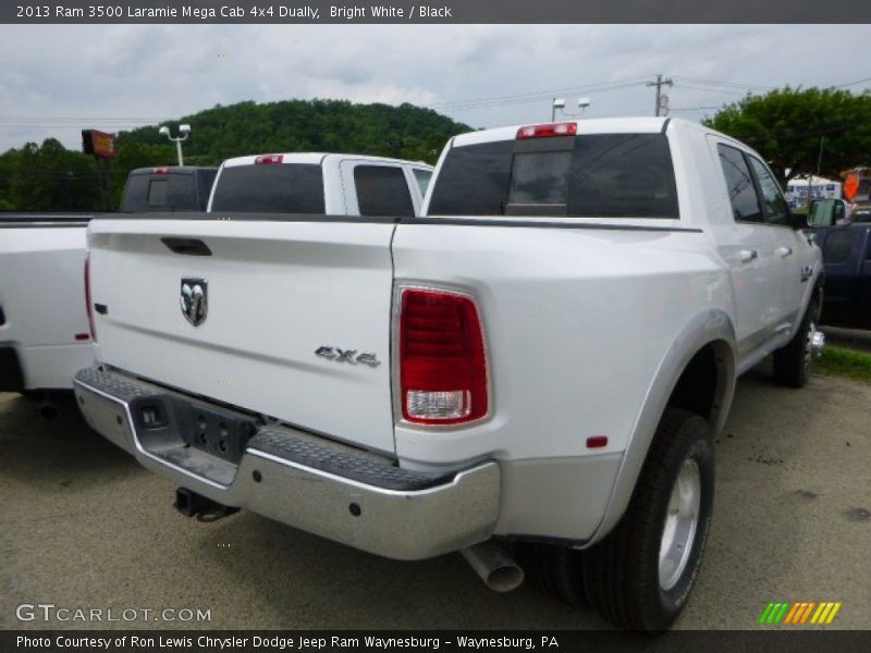 Bright White / Black 2013 Ram 3500 Laramie Mega Cab 4x4 Dually