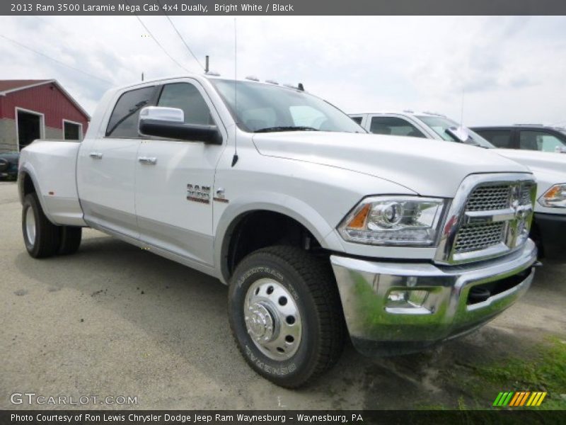 Front 3/4 View of 2013 3500 Laramie Mega Cab 4x4 Dually