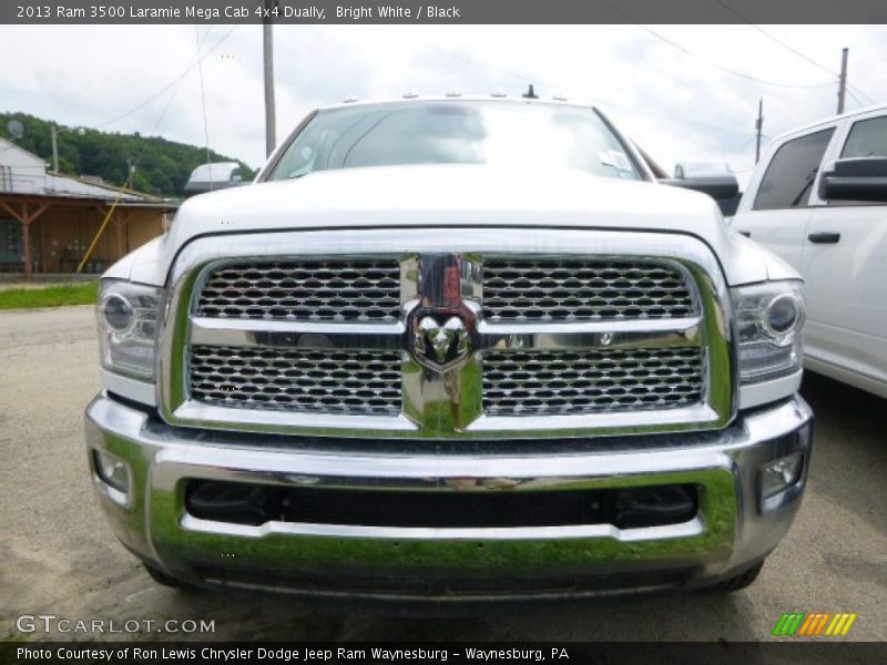 Bright White / Black 2013 Ram 3500 Laramie Mega Cab 4x4 Dually