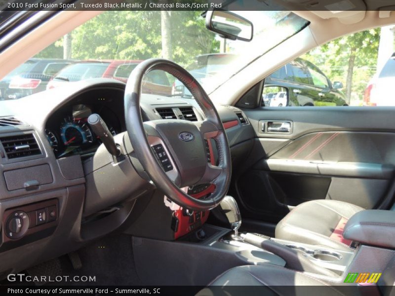 Tuxedo Black Metallic / Charcoal Black/Sport Red 2010 Ford Fusion Sport
