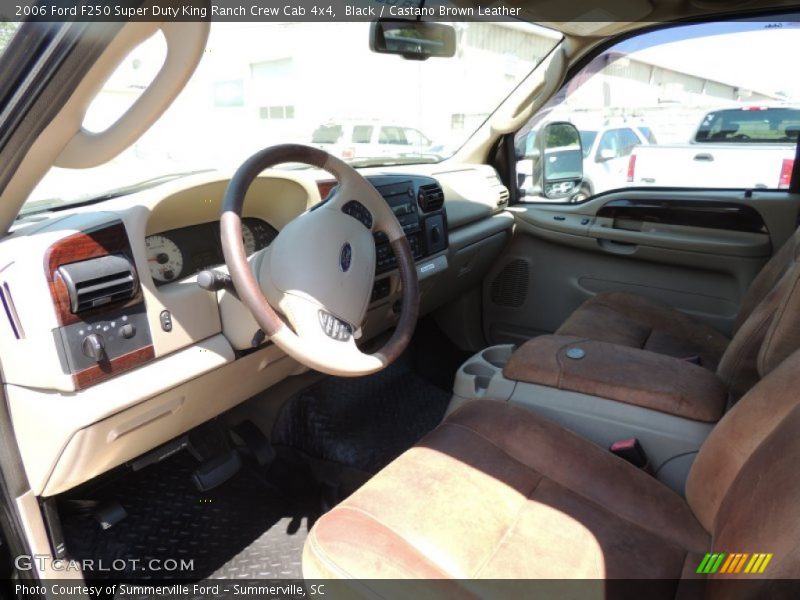 Black / Castano Brown Leather 2006 Ford F250 Super Duty King Ranch Crew Cab 4x4