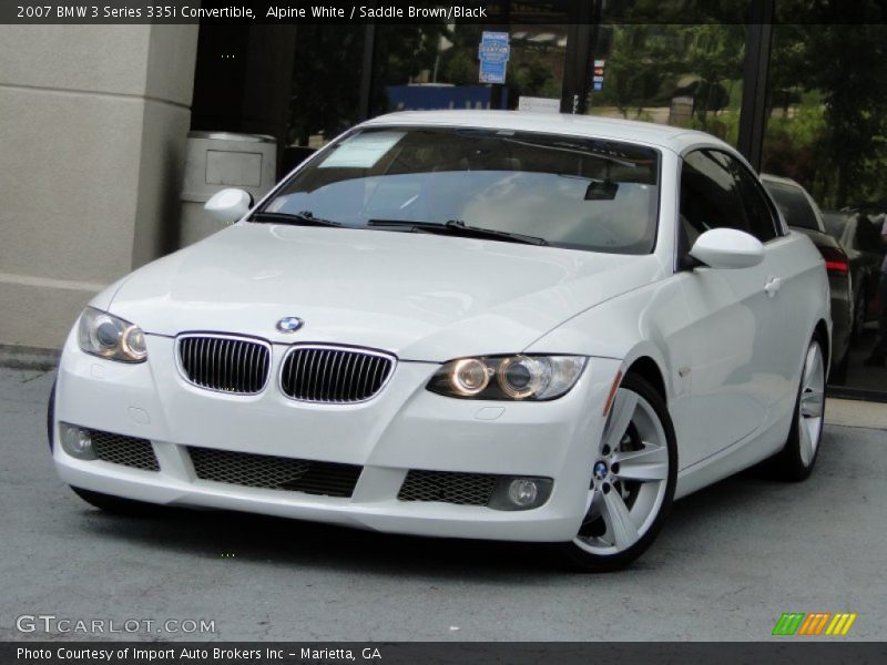 Alpine White / Saddle Brown/Black 2007 BMW 3 Series 335i Convertible