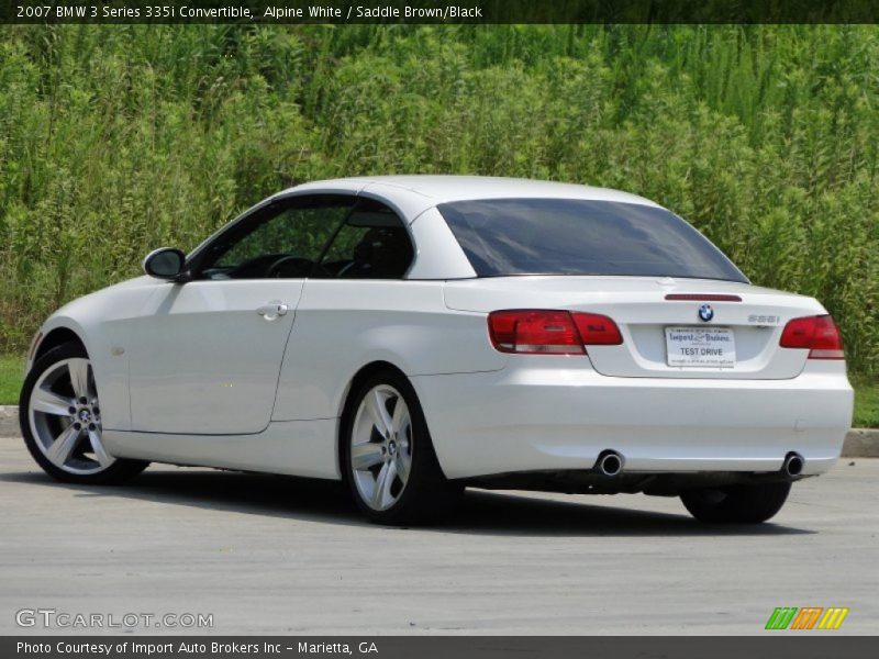 Alpine White / Saddle Brown/Black 2007 BMW 3 Series 335i Convertible