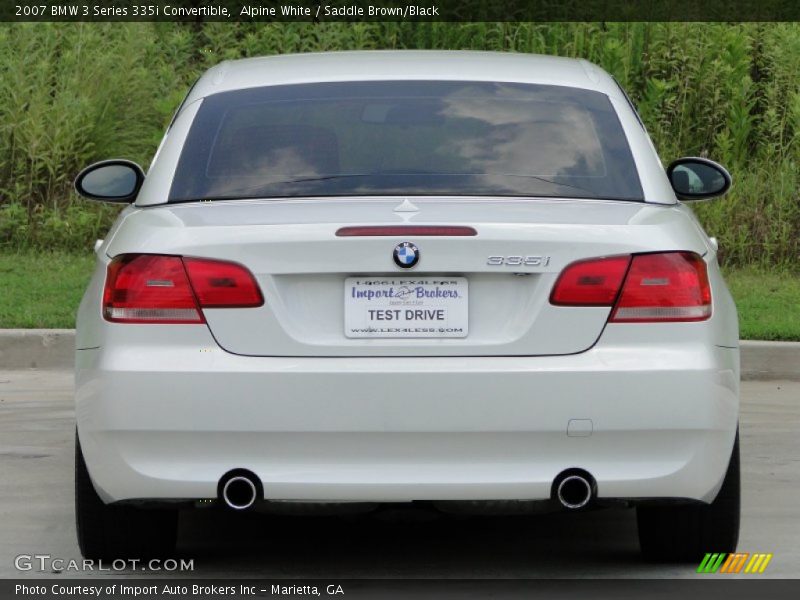Alpine White / Saddle Brown/Black 2007 BMW 3 Series 335i Convertible