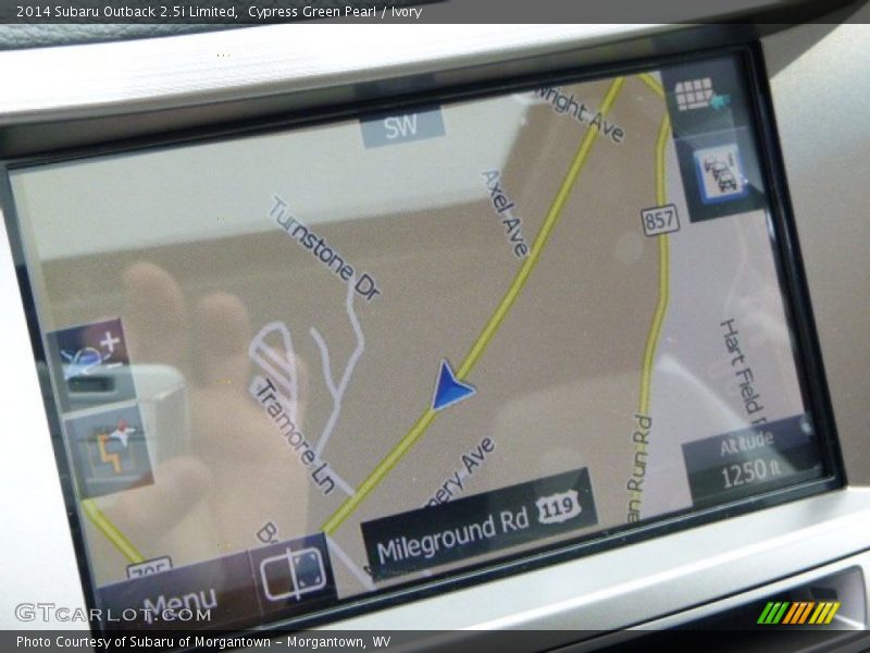 Navigation of 2014 Outback 2.5i Limited