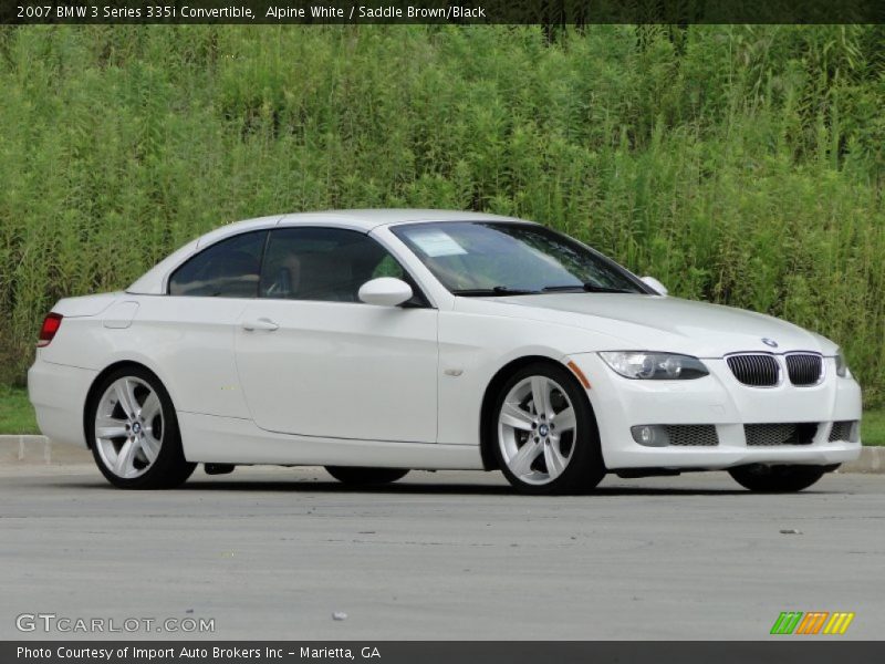 Alpine White / Saddle Brown/Black 2007 BMW 3 Series 335i Convertible