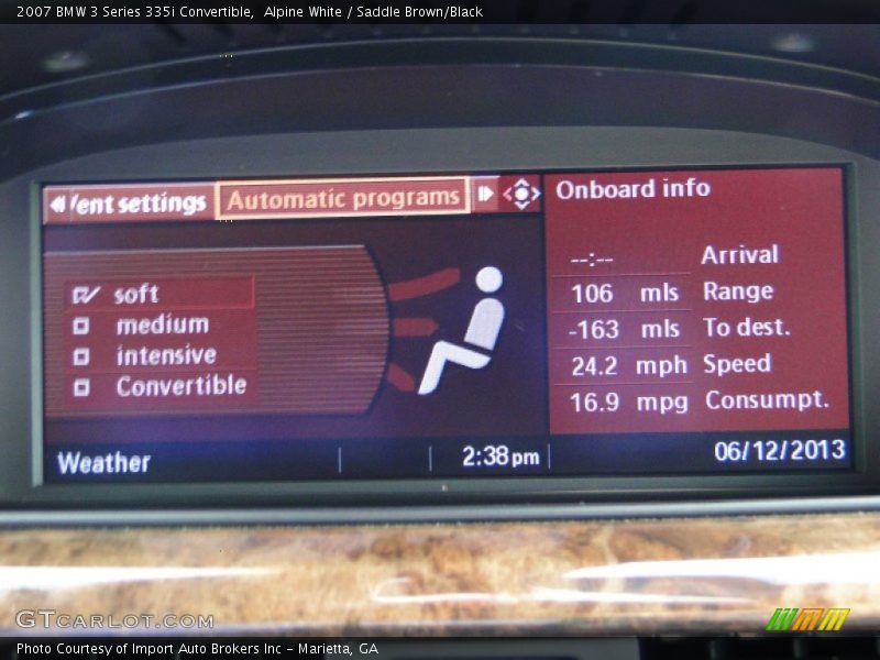 Alpine White / Saddle Brown/Black 2007 BMW 3 Series 335i Convertible