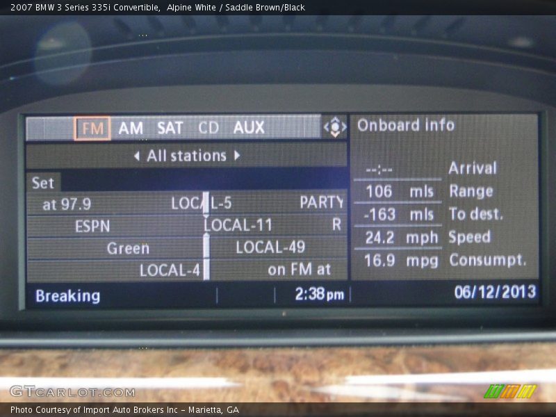 Alpine White / Saddle Brown/Black 2007 BMW 3 Series 335i Convertible