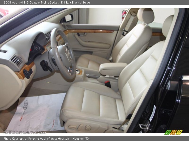 Brilliant Black / Beige 2008 Audi A4 3.2 Quattro S-Line Sedan