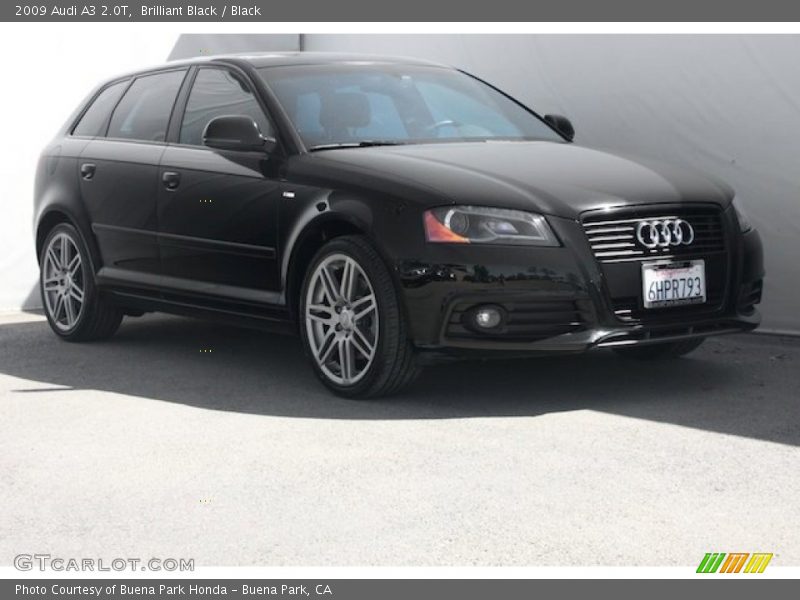 Brilliant Black / Black 2009 Audi A3 2.0T