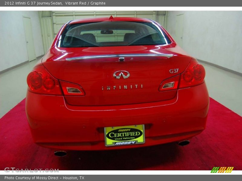 Vibrant Red / Graphite 2012 Infiniti G 37 Journey Sedan