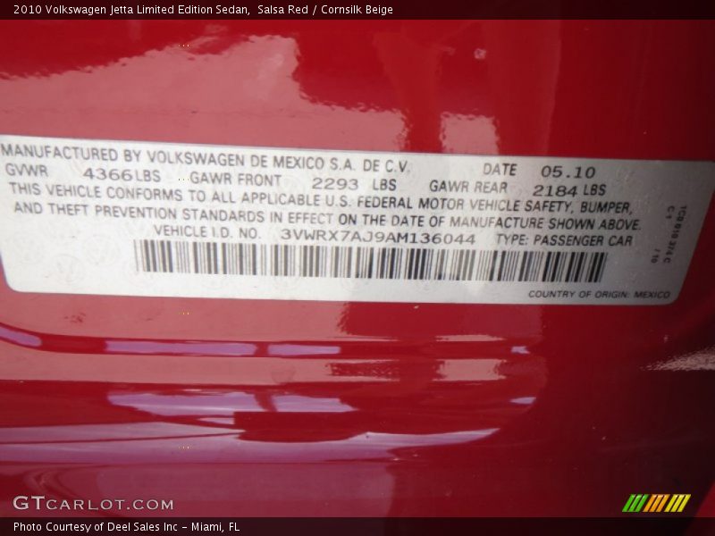 Salsa Red / Cornsilk Beige 2010 Volkswagen Jetta Limited Edition Sedan
