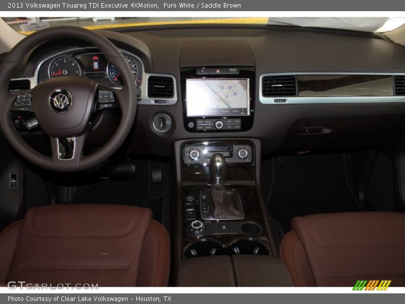 Pure White / Saddle Brown 2013 Volkswagen Touareg TDI Executive 4XMotion