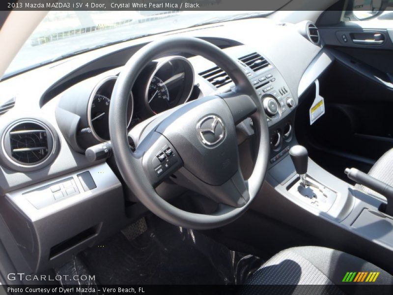 Crystal White Pearl Mica / Black 2013 Mazda MAZDA3 i SV 4 Door