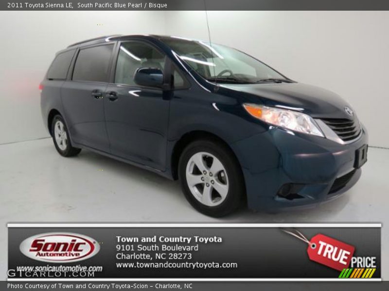 South Pacific Blue Pearl / Bisque 2011 Toyota Sienna LE