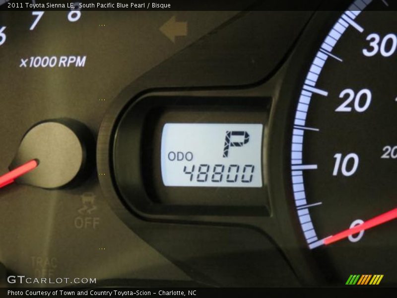 South Pacific Blue Pearl / Bisque 2011 Toyota Sienna LE