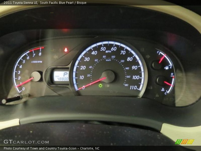 South Pacific Blue Pearl / Bisque 2011 Toyota Sienna LE