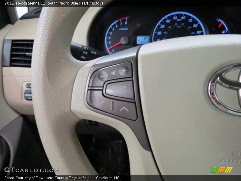 South Pacific Blue Pearl / Bisque 2011 Toyota Sienna LE