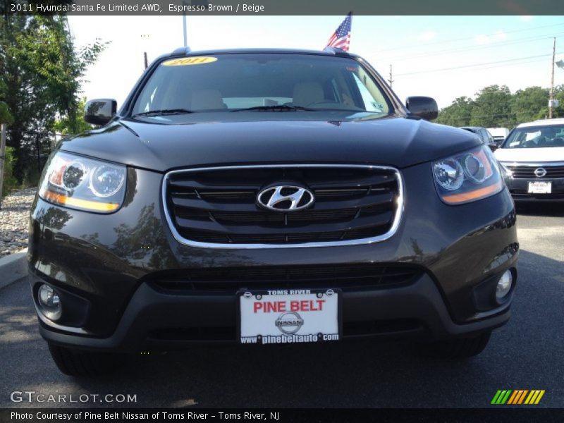 Espresso Brown / Beige 2011 Hyundai Santa Fe Limited AWD