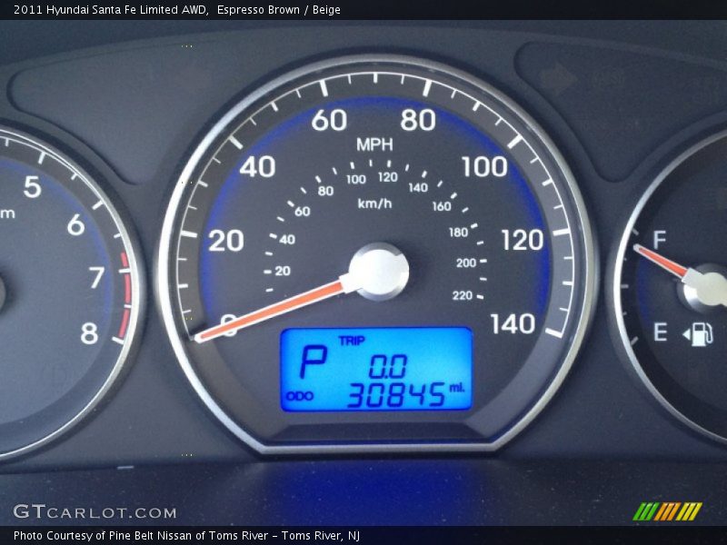 Espresso Brown / Beige 2011 Hyundai Santa Fe Limited AWD