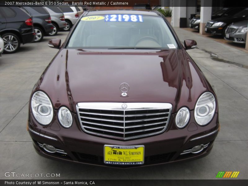Barolo Red Metallic / Cashmere 2007 Mercedes-Benz E 350 Sedan