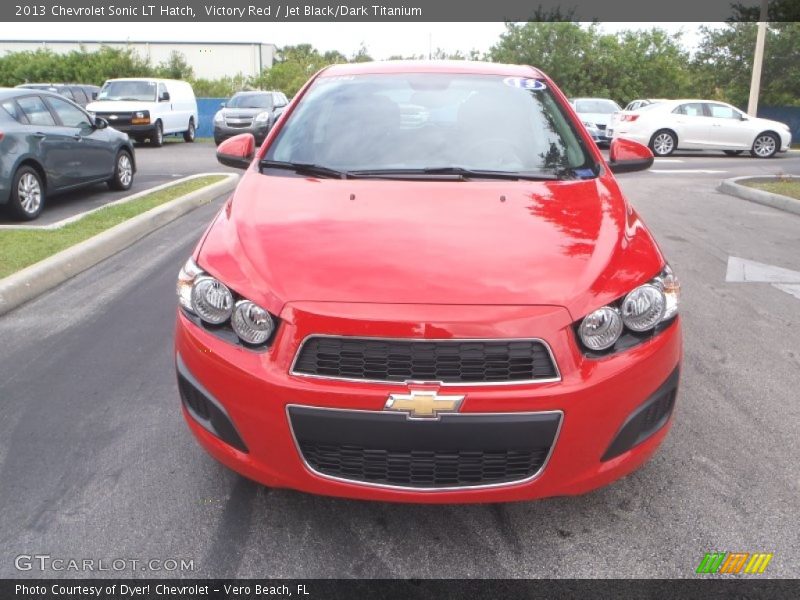 Victory Red / Jet Black/Dark Titanium 2013 Chevrolet Sonic LT Hatch