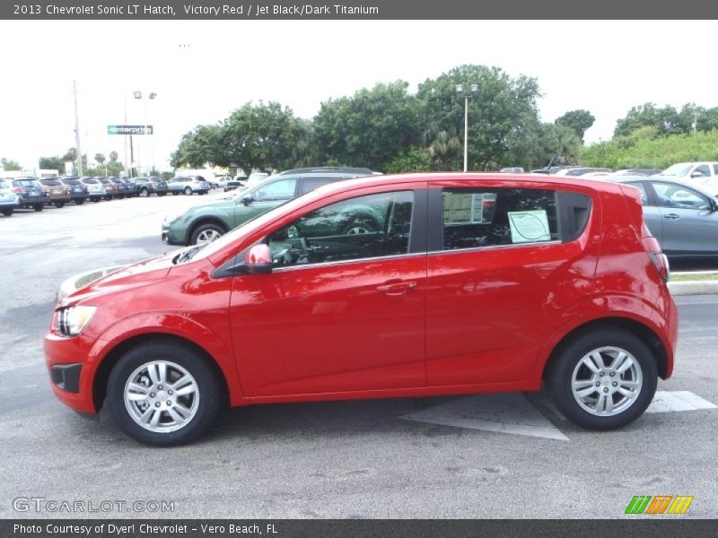 Victory Red / Jet Black/Dark Titanium 2013 Chevrolet Sonic LT Hatch