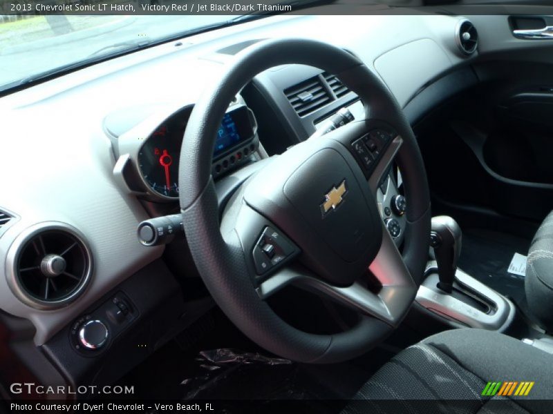 Victory Red / Jet Black/Dark Titanium 2013 Chevrolet Sonic LT Hatch