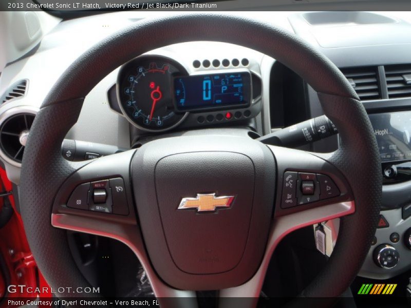 Victory Red / Jet Black/Dark Titanium 2013 Chevrolet Sonic LT Hatch