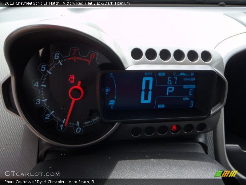 Victory Red / Jet Black/Dark Titanium 2013 Chevrolet Sonic LT Hatch