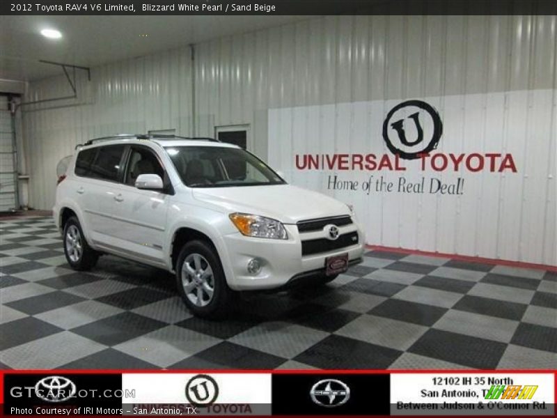 Blizzard White Pearl / Sand Beige 2012 Toyota RAV4 V6 Limited