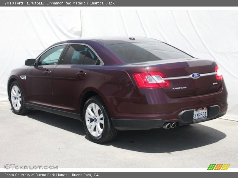 Cinnamon Red Metallic / Charcoal Black 2010 Ford Taurus SEL