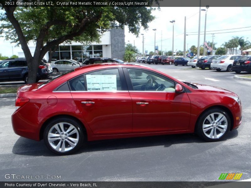 Crystal Red Metallic Tintcoat / Cocoa/Light Neutral 2013 Chevrolet Cruze LTZ