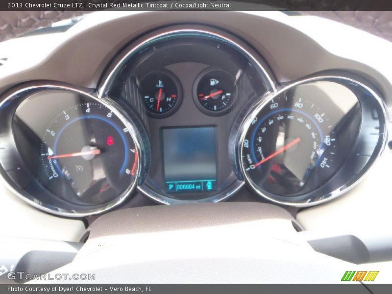 Crystal Red Metallic Tintcoat / Cocoa/Light Neutral 2013 Chevrolet Cruze LTZ