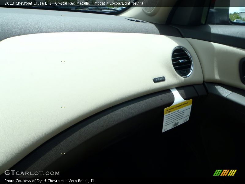 Crystal Red Metallic Tintcoat / Cocoa/Light Neutral 2013 Chevrolet Cruze LTZ