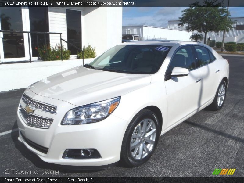White Diamond Tricoat / Cocoa/Light Neutral 2013 Chevrolet Malibu LTZ