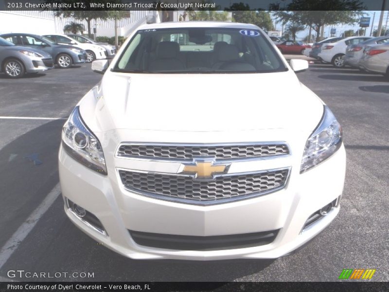 White Diamond Tricoat / Cocoa/Light Neutral 2013 Chevrolet Malibu LTZ
