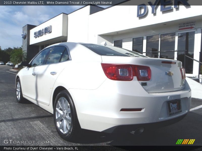 White Diamond Tricoat / Cocoa/Light Neutral 2013 Chevrolet Malibu LTZ