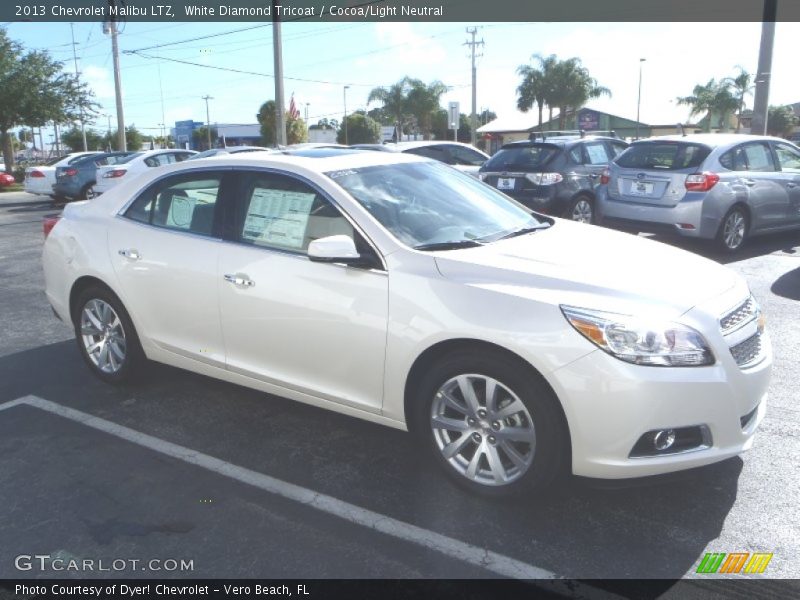 White Diamond Tricoat / Cocoa/Light Neutral 2013 Chevrolet Malibu LTZ