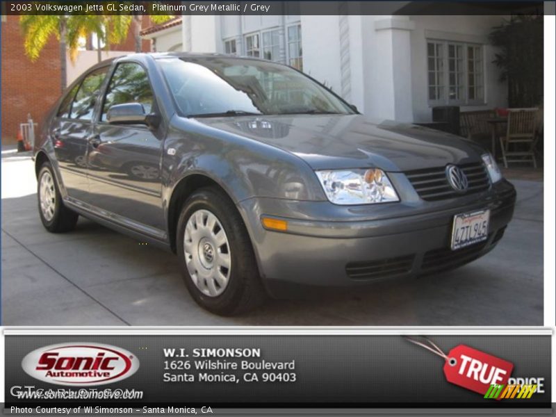 Platinum Grey Metallic / Grey 2003 Volkswagen Jetta GL Sedan