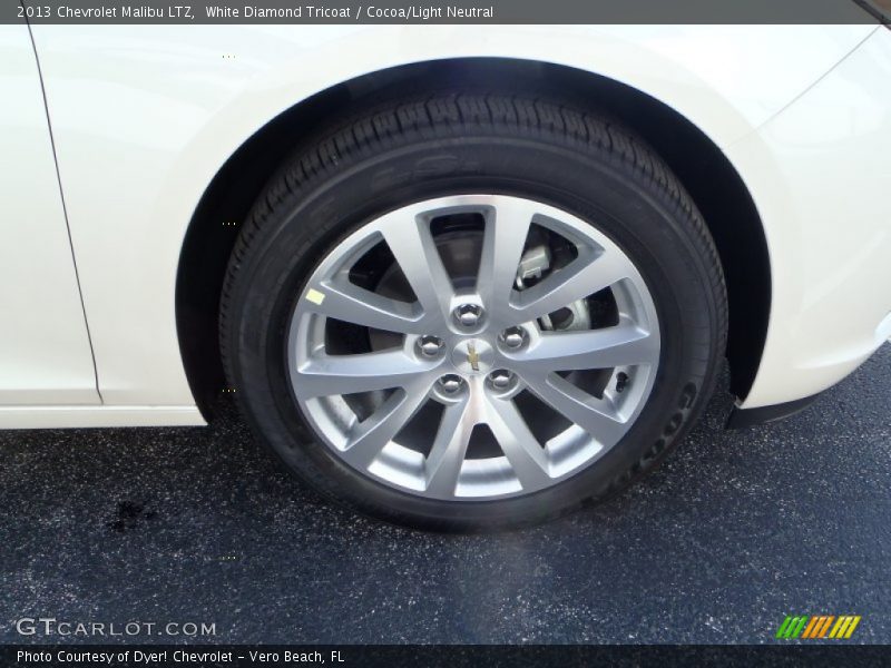 White Diamond Tricoat / Cocoa/Light Neutral 2013 Chevrolet Malibu LTZ