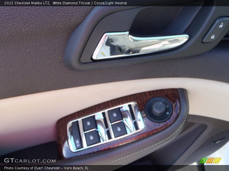 White Diamond Tricoat / Cocoa/Light Neutral 2013 Chevrolet Malibu LTZ